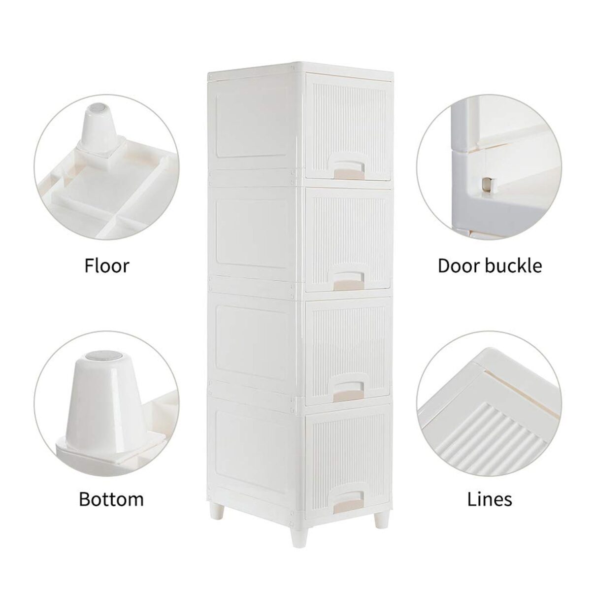 Multipurpose Storage Cabinet, Storage Solutions plastic drawers || Multi Layer Wardrobe Storage Drawers || Foldable Multipurpose Drawer Units For Kitchen, Bathroom, Bedroom, Cloth (4 Layer) - Image 5