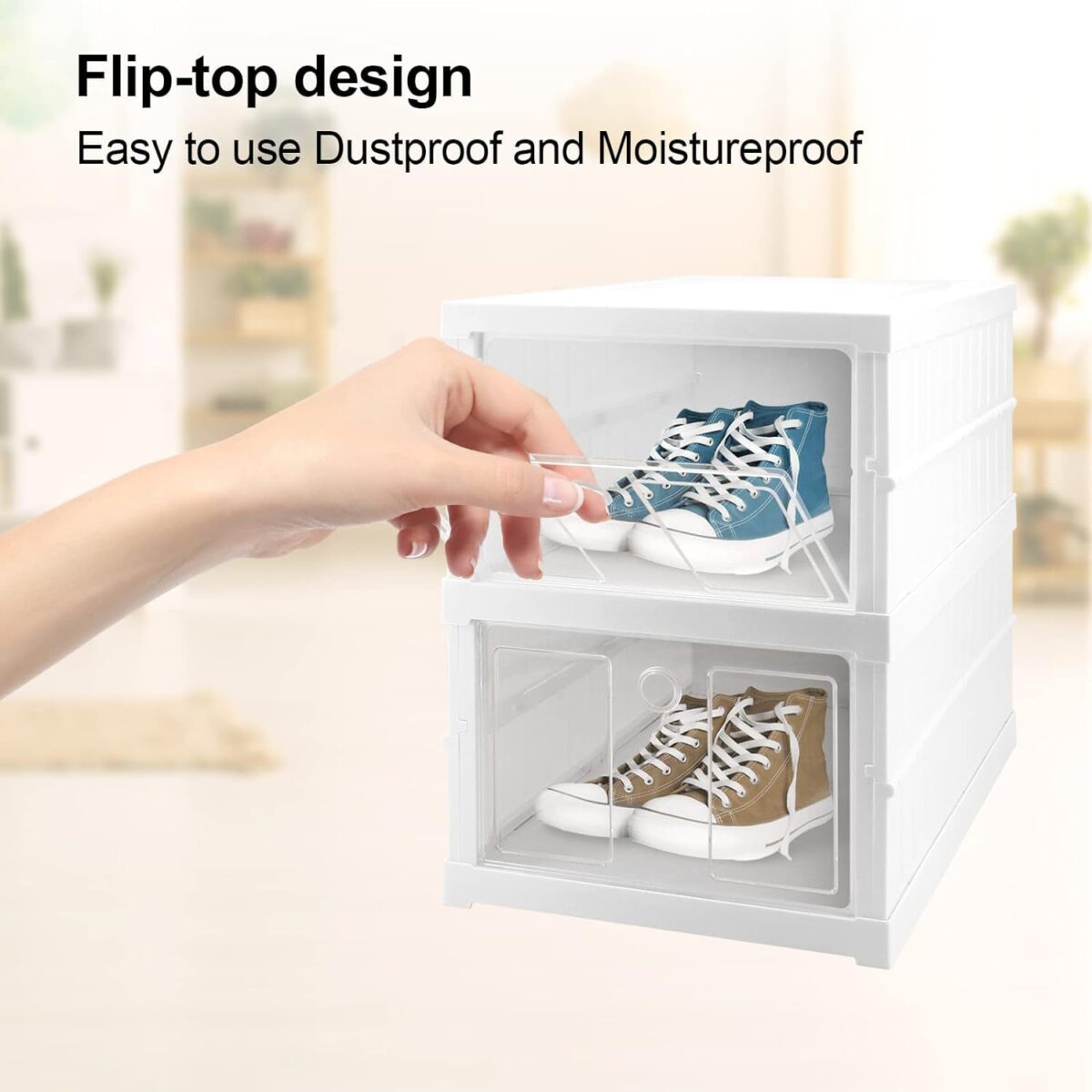 Stackable Multifunctional Storage, for Clothes Foldable Drawer Shelf Basket Utility Cart Rack Storage Organizer Cart for Kitchen, Pantry Closet, Bedroom, Bathroom, Laundry (2 / Layer 1 Pc) - Image 6