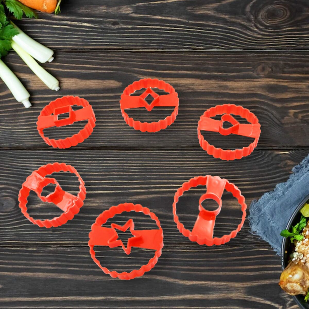 Easter Cookie Cutter Set - Plastic Biscuit Cutting Tools for DIY Baking & Cake Decoration (6-Piece) - Image 1