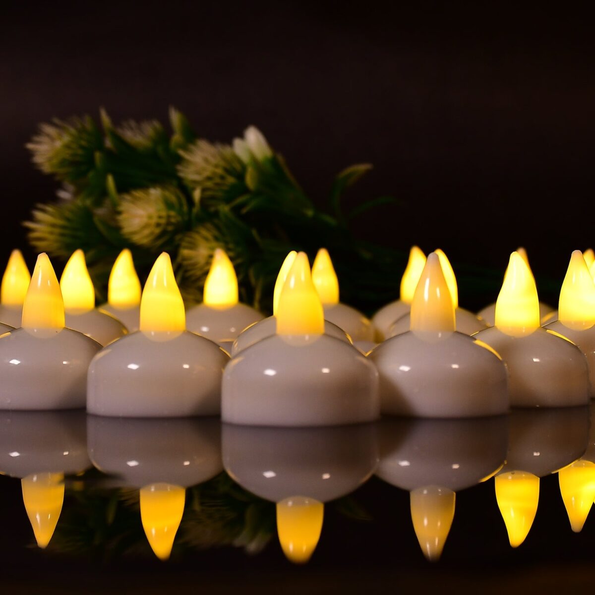 Set of 12 Flameless Floating Candles Battery Operated Tea Lights Tealight Candle - Decorative, Wedding.( Diya , Divo , Diva , Deepak , Jyoti ,) - Image 6