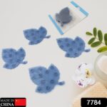 Mat, Mini  Pvc Anti-Slip Bat Mat Non Slip Baby Bath Mats, Mini Child Safety Anti Slip Shower Mats Leaf Shaped for Kids (4 pc Set) - Image 2