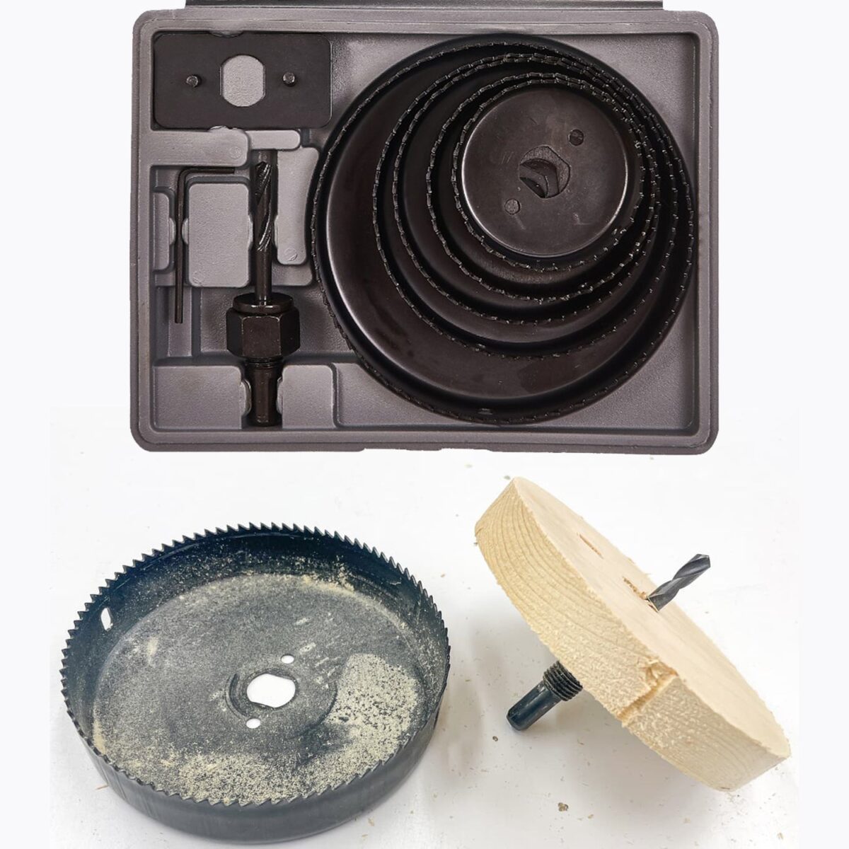 8-Piece Set Carbon Arbored Adjustable Hole Saw Set Round Circular (64 mm, 76mm1 89mm, 102mm & 127mm) - Image 4