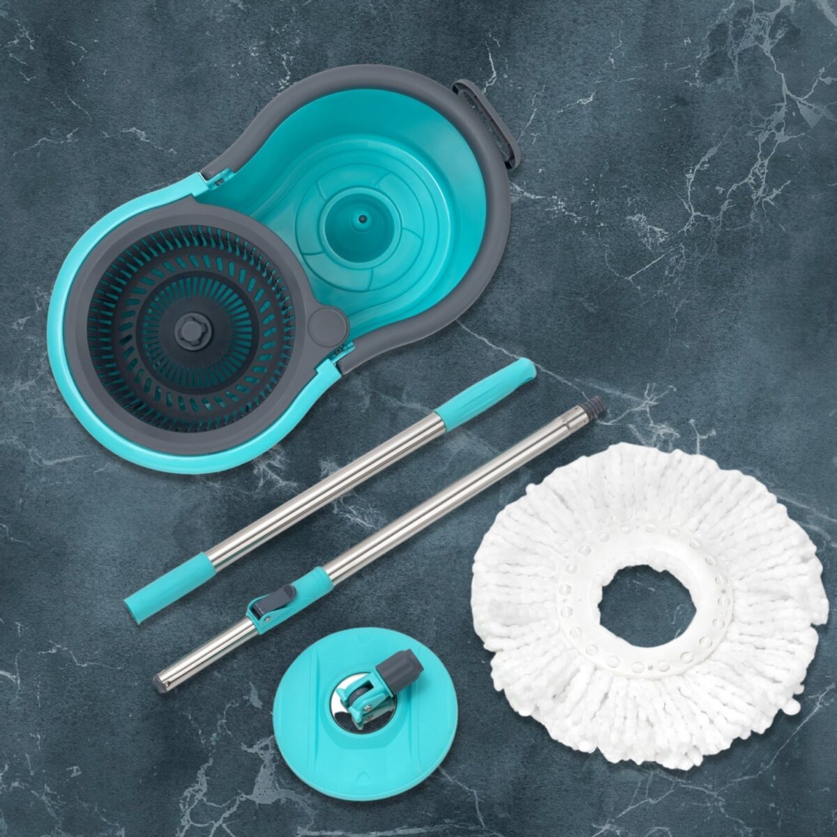 Quick Spin Mop Plastic spin, Bucket Floor Cleaning, Easy Wheels & Big Bucket, Floor Cleaning Mop with Bucket - Image 8