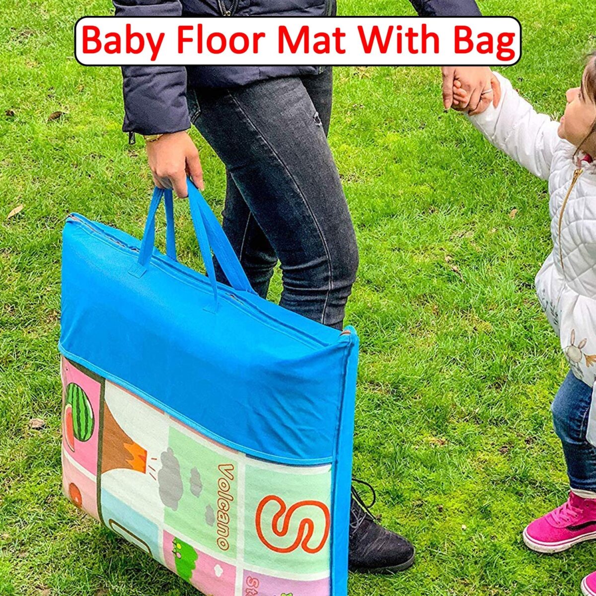 Waterproof Double Side Baby Play Floor Mat for Kids Home With Bag (Size 120 x 180cm) - Image 6