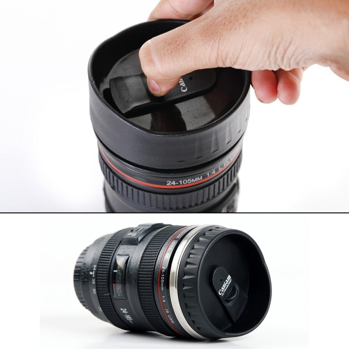 Plastic Camera Lens Stainless Steel Coffee Mug - Image 4