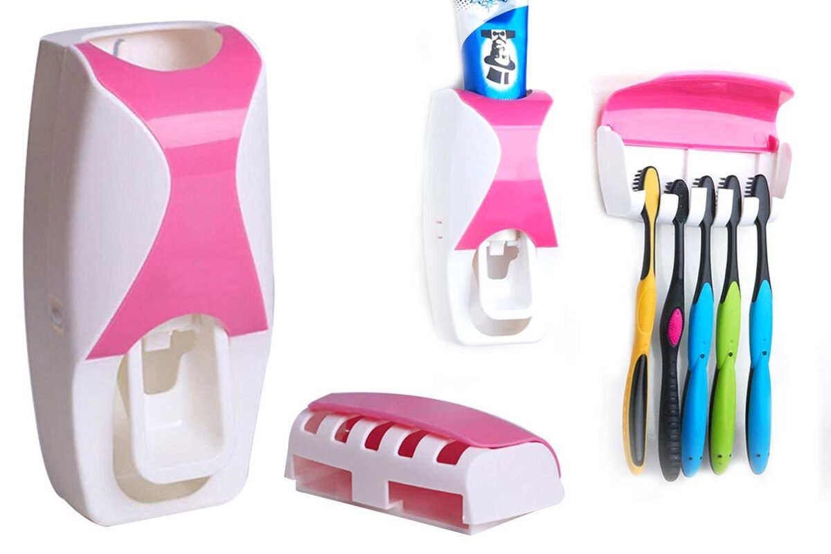 Toothpaste Dispenser & Tooth Brush with Toothbrush - Image 1
