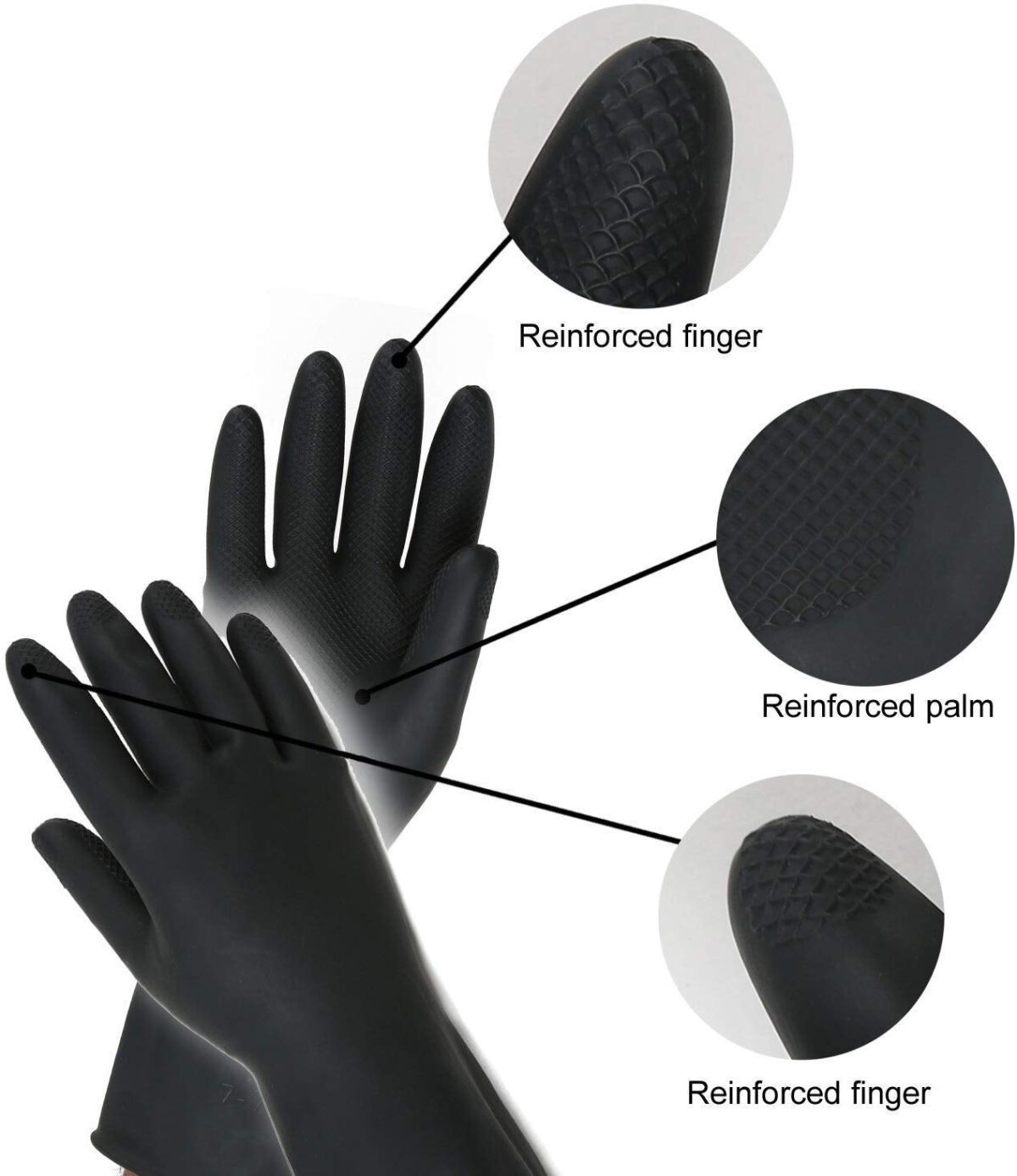 Multipurpose Natural Gum Rubber Reusable Cleaning Gloves - Image 3