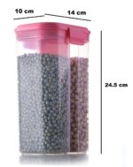 Plastic 2 Sections Air Tight Transparent Food Grain Cereal Storage Container (2 ltr) - Image 5