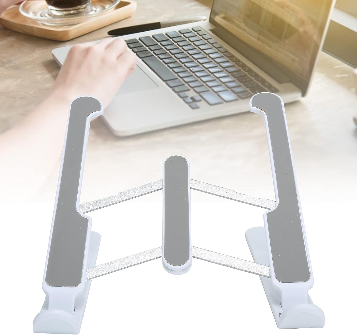 61SD1Zw37KS._AC_SL1500.jpg ADJUSTABLE TABLET STAND HOLDER WITH BUILT-IN FOLDABLE LEGS AND HIGH QUALITY FIBRE - Image 1