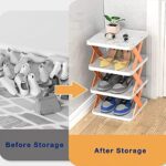 4 LAYER SHOES STAND, SHOE TOWER RACK SUIT FOR SMALL SPACES, CLOSET, SMALL ENTRYWAY, EASY ASSEMBLY AND STABLE IN STRUCTURE, CORNER STORAGE CABINET FOR SAVING SPACE - Image 5