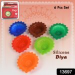 Silicone Diya for Diwali Attractive Design Colourful Diya Combo (6 Pcs Set) - Image 2