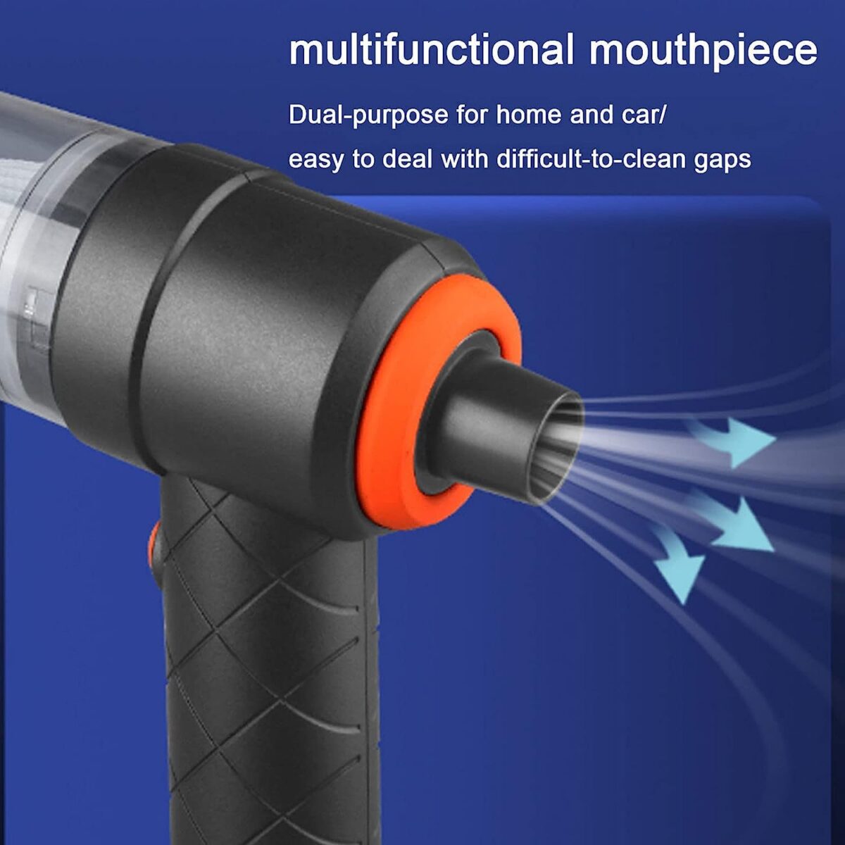 Vacuum Cleaner Dust Collection 2 in 1 Car Vacuum Cleaner High-Power Handheld Wireless Vacuum Cleaner Home Car Dual-use Portable USB Rechargeable Mini Car Vacuum for Vehicle, Home and Offic - Image 4