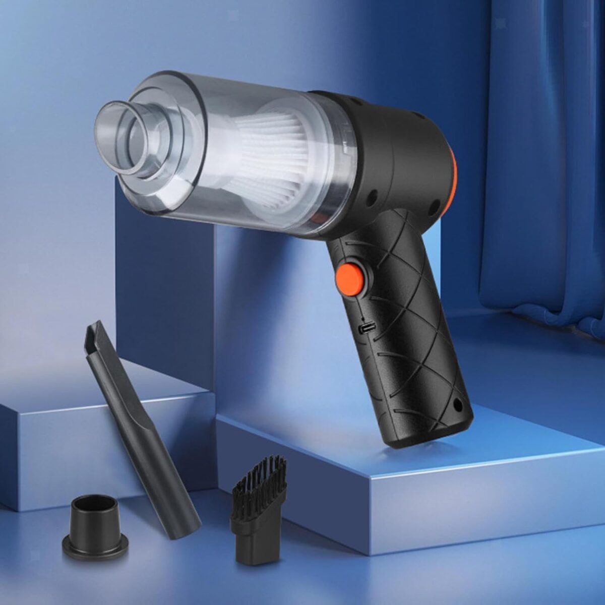 Vacuum Cleaner Dust Collection 2 in 1 Car Vacuum Cleaner High-Power Handheld Wireless Vacuum Cleaner Home Car Dual-use Portable USB Rechargeable Mini Car Vacuum for Vehicle, Home and Offic - Image 1