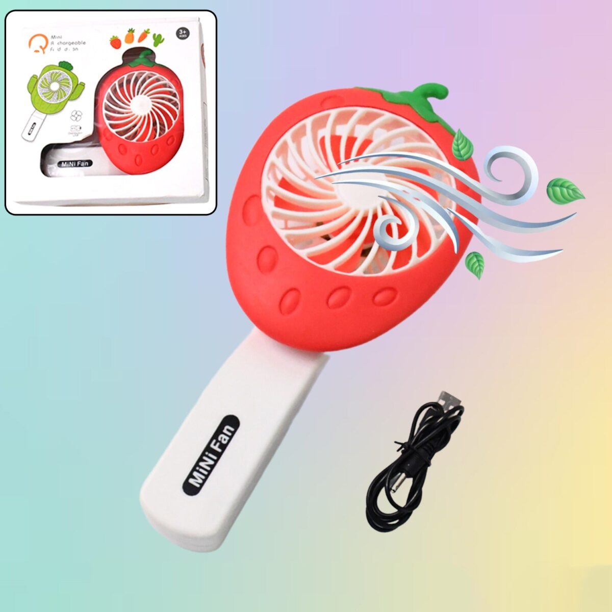 Rechargeable Handheld Mini Fan (Battery Not Included / Mix Colour) - Image 1