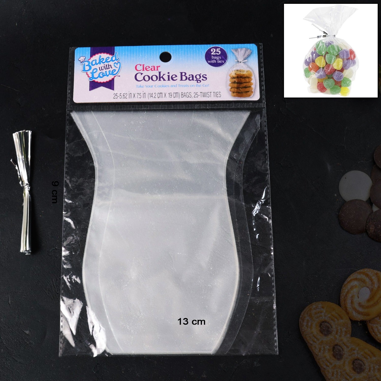 656565_1e063a91-59ae-41e9-86df-3cda701faf5a.jpg Clear Cookie Bags, Gift Bag Clear Flat Treat Bags (25 Pcs Set) - Image 1