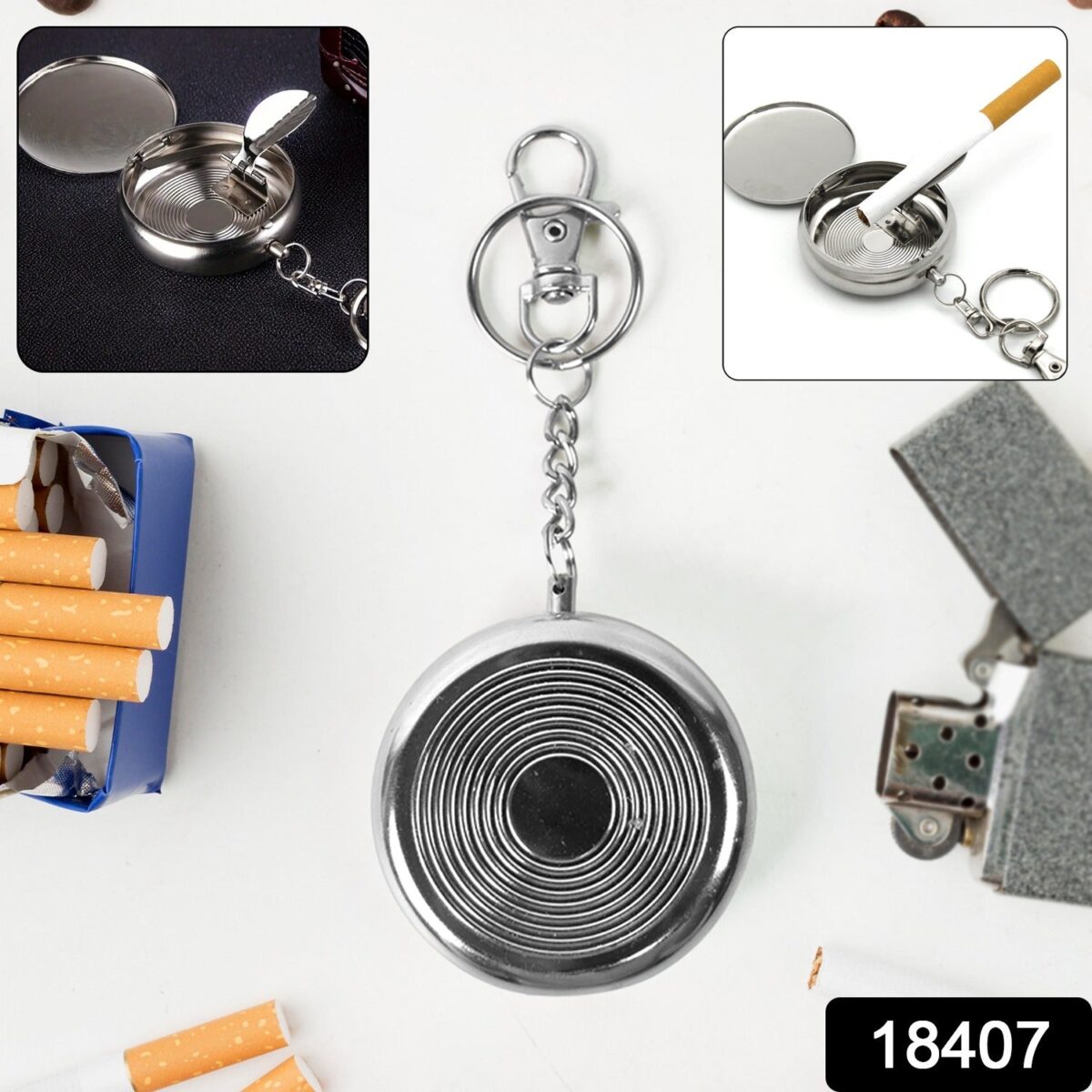 Mini Pocket SS Ashtray with keyring (1pc) - Image 2