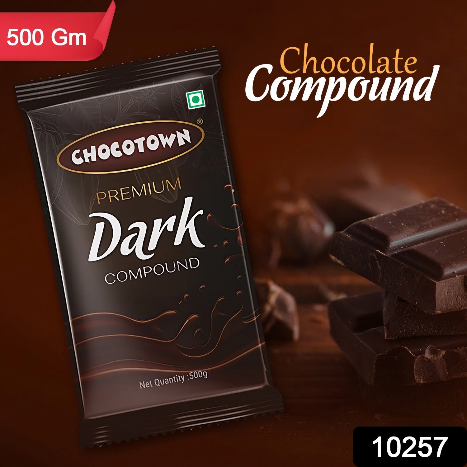 68e40097-778b-494f-a9c2-e3af6aa32f15.jpg Dark Compound 500gm | Chocotown Dark Choco Slab - Image 3