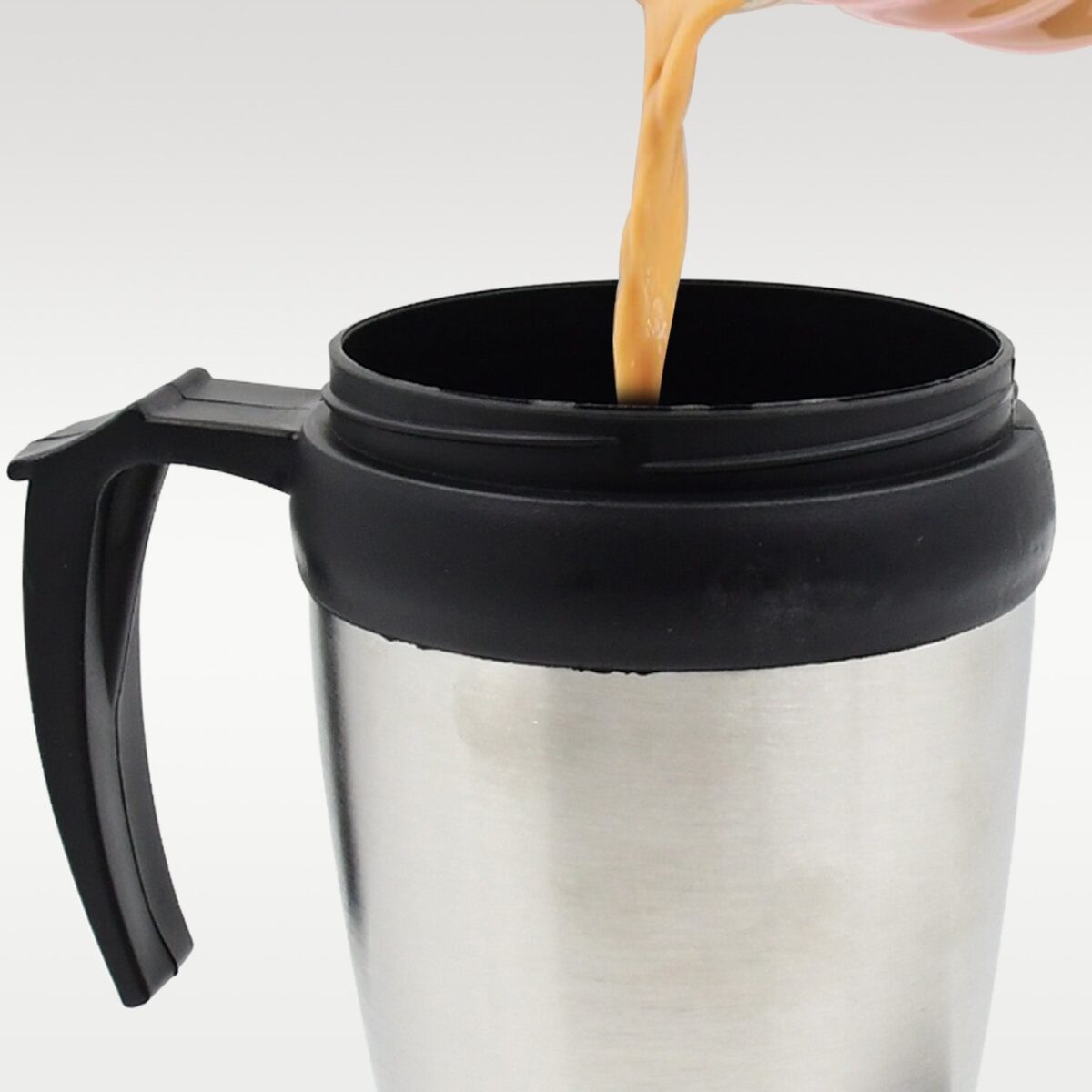 Stainless Steel Vacuum Glass Insulated Glass Coffee Cups (With Lid & Handle / 1 pc) - Image 4