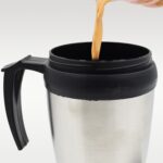Stainless Steel Vacuum Glass Insulated Glass Coffee Cups (With Lid & Handle / 1 pc) - Image 4