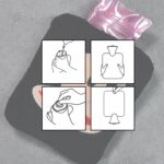 Black Monkey Small Hot Water Bag with Cover for Pain Relief - Image 6