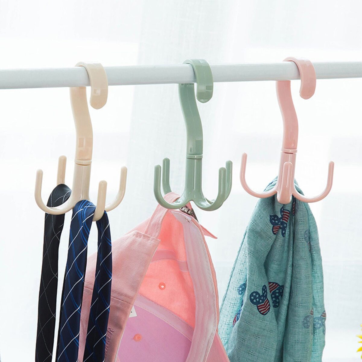 4-Claw Multi-Function 360 Degree Rotatable Purse Rack Handbag Hanger Hook - Image 3