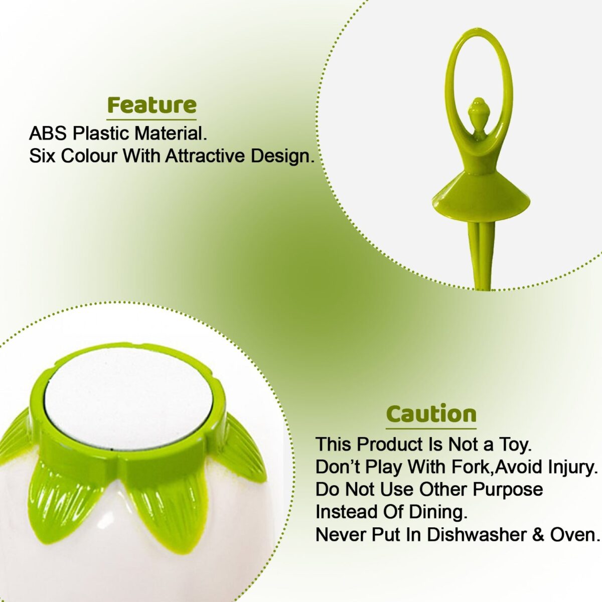 Dancing Doll Fruit Fork Cutlery Set with Stand Set of 6. - Image 7