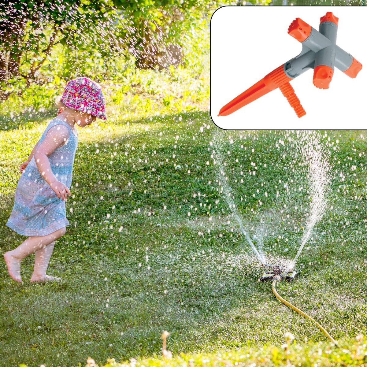 360Ã‚Â° Rotating Garden Sprinkler Ã¢â‚¬â€œ Adjustable 4-Arm Lawn Water Sprayer - Image 1
