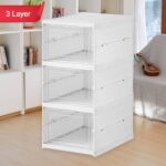 Stackable Multifunctional Storage, for Clothes Foldable Drawer Shelf Basket Utility Cart Rack Storage Organizer Cart for Kitchen, Pantry Closet, Bedroom, Bathroom, Laundry (3 Layer / 1 Pc) - Image 3