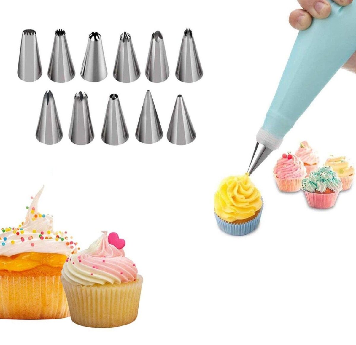 12 Piece Cake Decorating Set of Measuring Cup Oil Basting Brush - Image 9