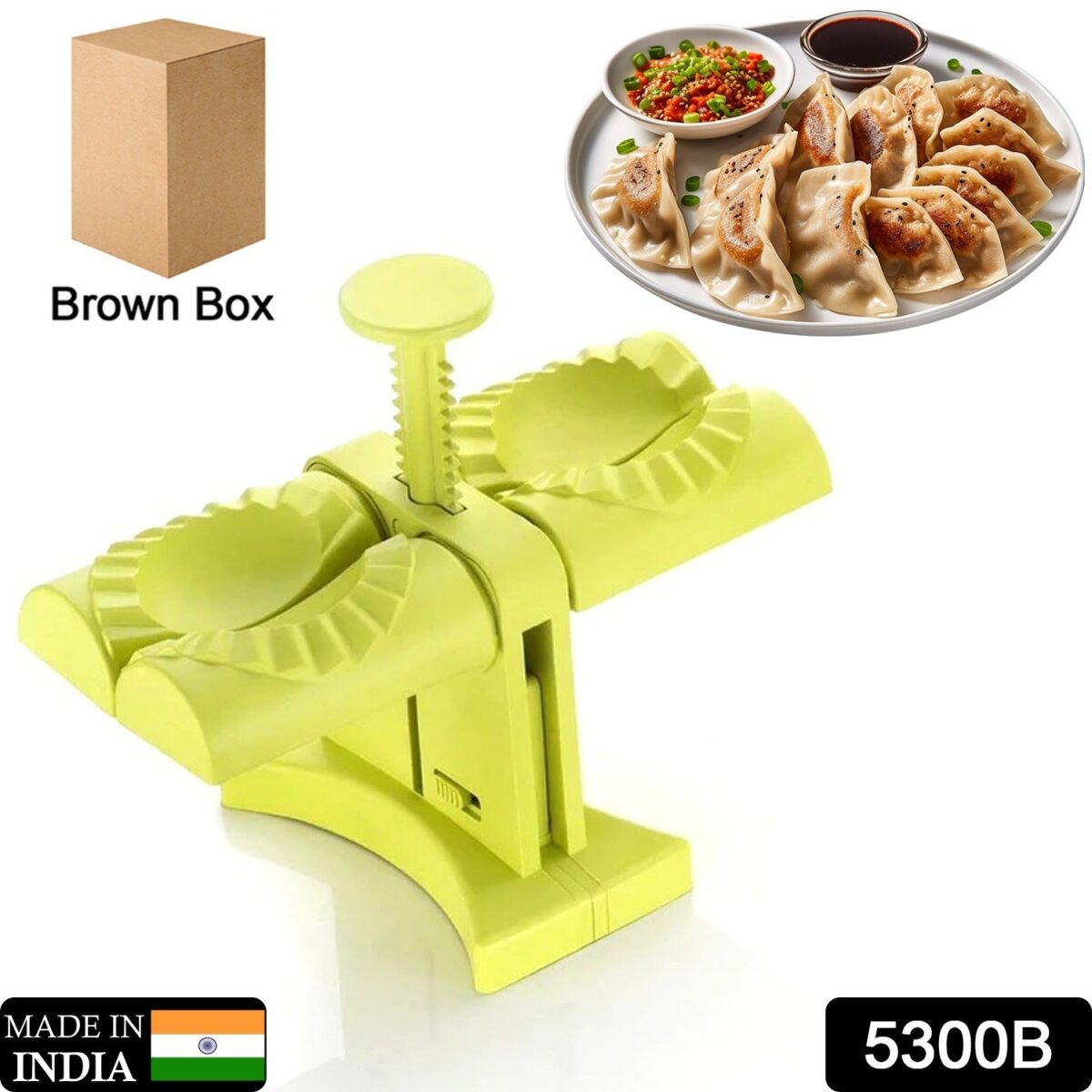 Double-Head Dumpling Maker Mold Ã¢â‚¬â€œ Press Two Dumplings at Once (Brown Box) - Image 2