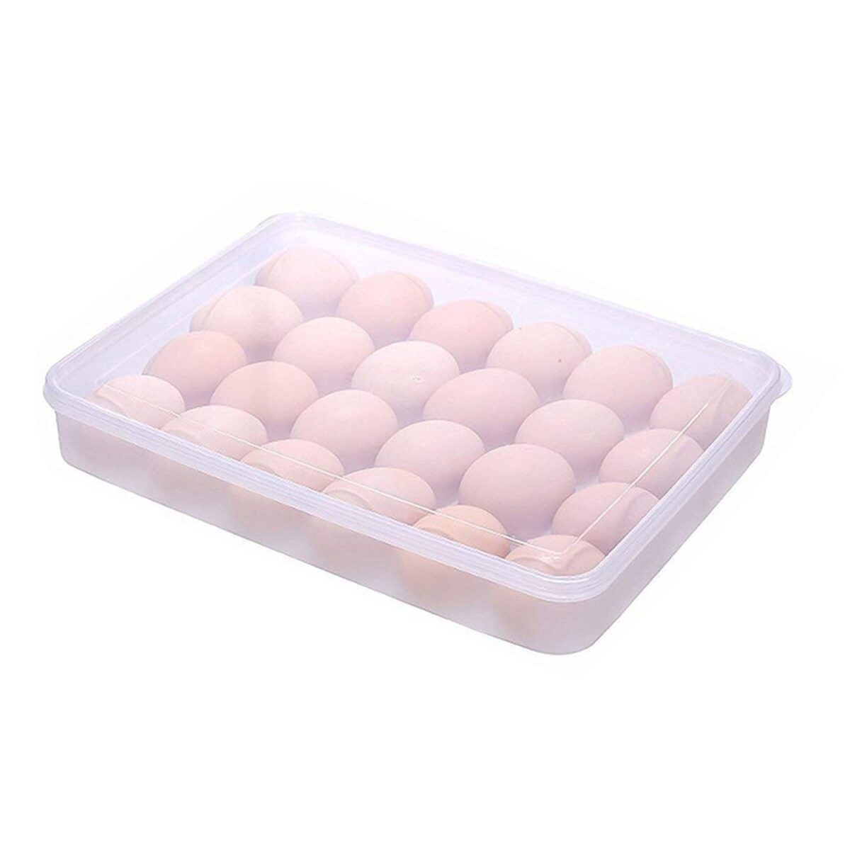 24 Grids Plastic Egg Box Container Holder Tray for Fridge with Lid for 2 Dozen Egg Tray - Image 4