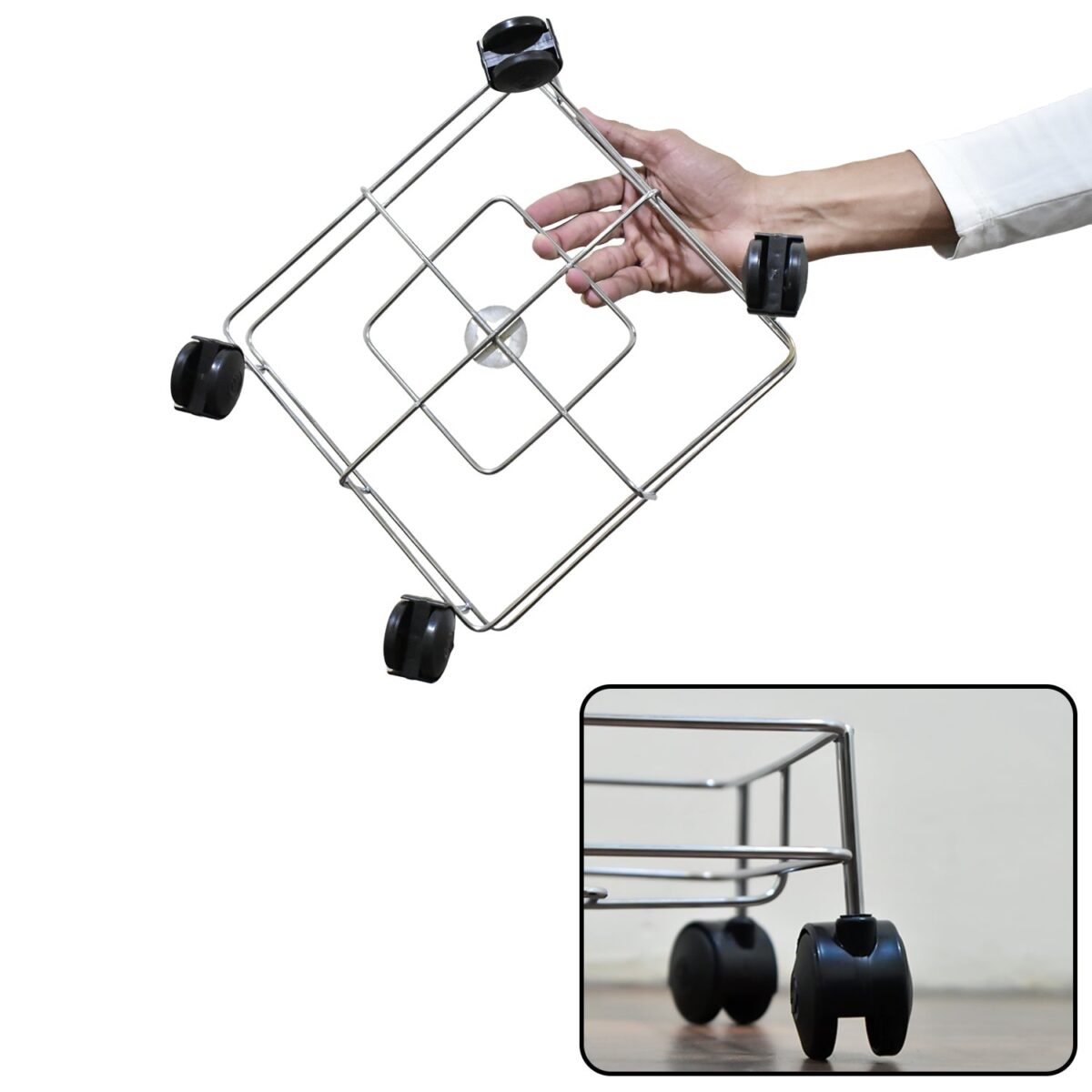 Ss Square Oil Stand For Carrying Oil Bottles And Jars Easily Without Any Problem. - Image 6