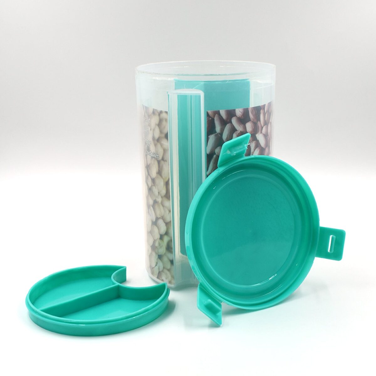 3 in 1 Transparent Air Tight Storage Dispenser Container (With Color Box) - Image 1
