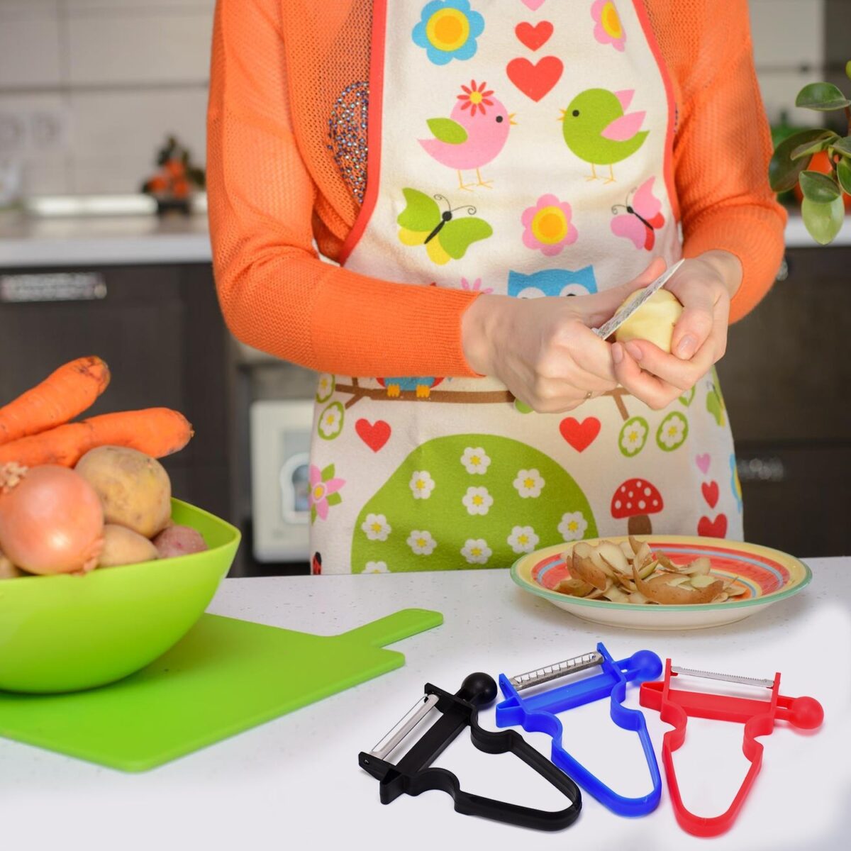3pc Durable Blade Vegetable Peelers with Ergonomic Handles - Image 1