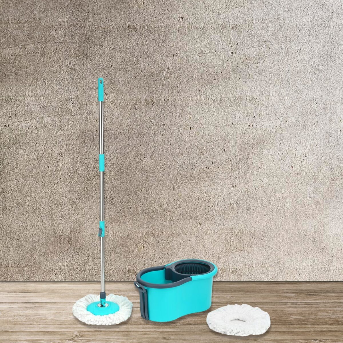 Quick Spin Mop Plastic spin, Bucket Floor Cleaning, Easy Wheels & Big Bucket, Floor Cleaning Mop with Bucket - Image 1