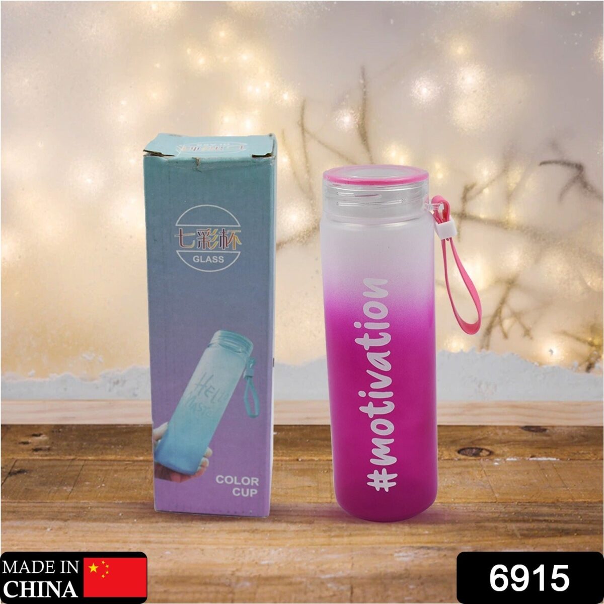 Motivational Glass Water Bottle Colorful potable Water Glass Bottle With Rubber Band,Â Daily Intake Hourly Water Bottle to Ensure You Drink Enough Water Throughout The Day Reusable Cycling Gym, Workout Fitness Bottle (350 ML) - Image 2