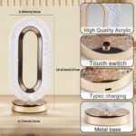Touch Control Crystal Table Desk Lamp, 3-Way Dimmable Light, USB Rechargeable Crystal Diamond Table Lamp, Exquisite Night Stand Light Lamp Beside Lamp for Bedroom Living Room, Decorative Desk Lamp - Image 8
