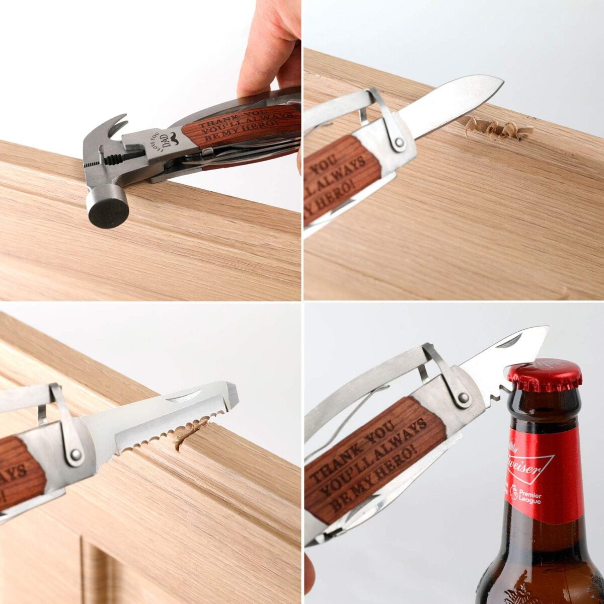 Fathers Day Gifts, Dad Birthday Gifts for Dad from Daughter Son, All in One Tools Hammer Multitool, Opener Screwdriver, Cool Gadget Christmas Gifts Stocking Stuffer for Men, Outdoor Camping - Image 7