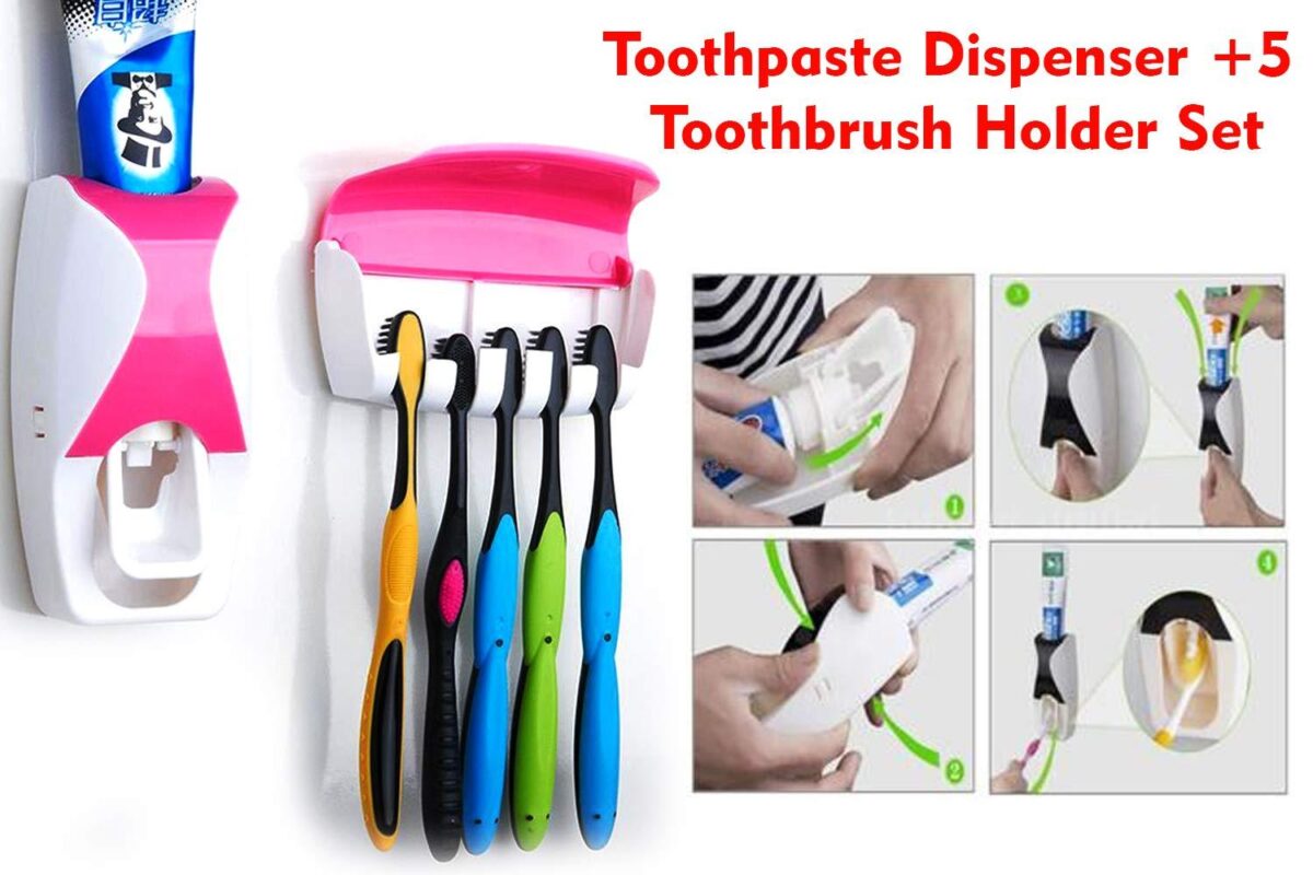 Toothpaste Dispenser & Tooth Brush with Toothbrush - Image 5