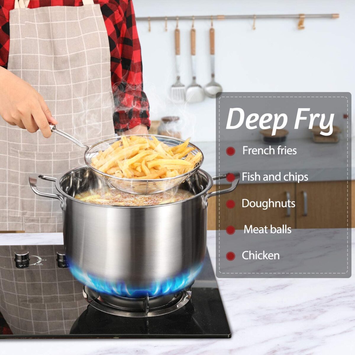 Round Stainless Steel Deep Fry  / Mesh Strainer - Image 7