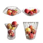 Multipurpose Fruit Basket Stainless Steel Wire Bowl Foldable Basket for Vegetable  /  Fruits  /  Dining - Image 7