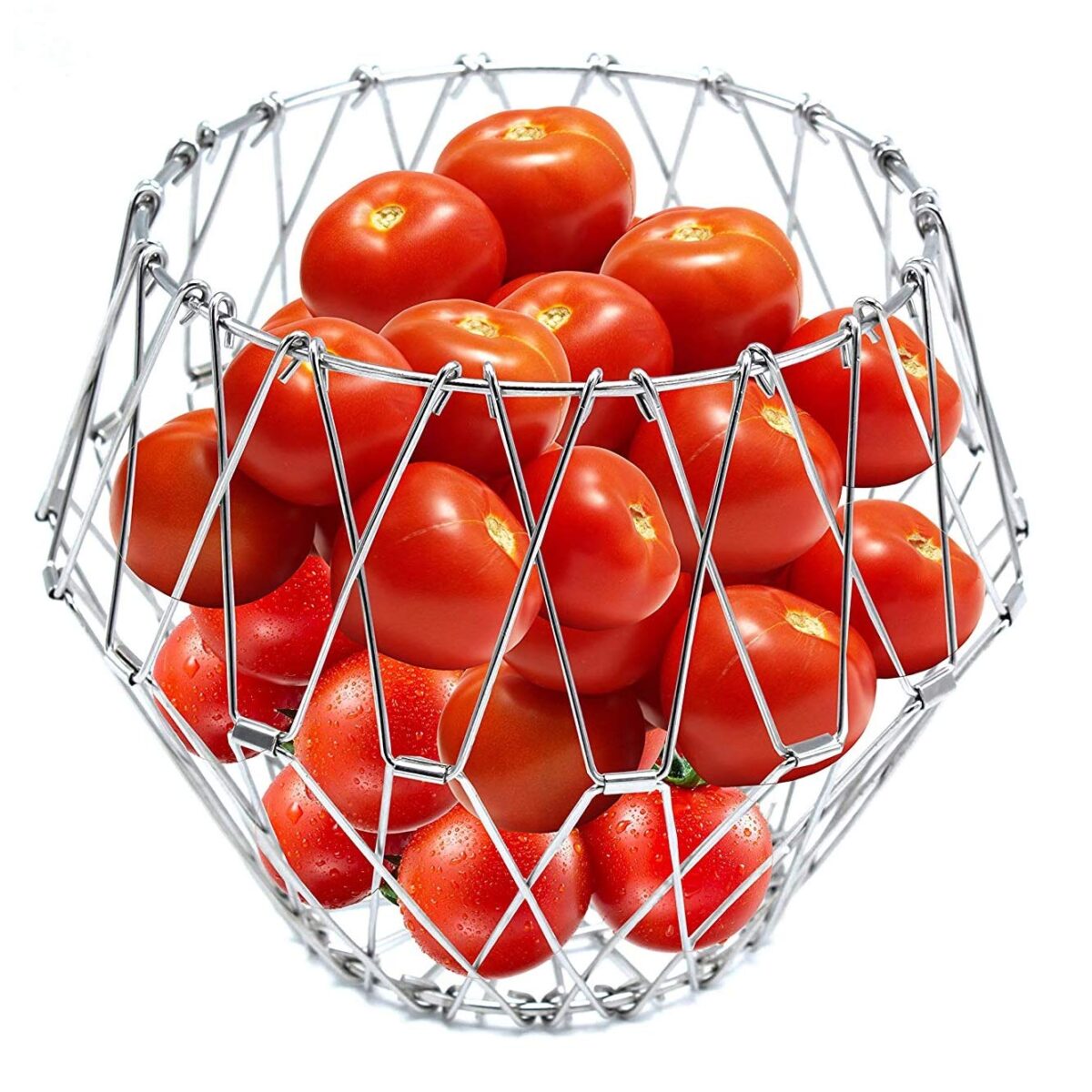 Multipurpose Fruit Basket Stainless Steel Wire Bowl Foldable Basket for Vegetable  /  Fruits  /  Dining - Image 8