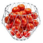 Multipurpose Fruit Basket Stainless Steel Wire Bowl Foldable Basket for Vegetable  /  Fruits  /  Dining - Image 8