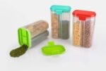 Plastic 2 Sections Air Tight Transparent Food Grain Cereal Storage Container (2 ltr) (With Box) - Image 5
