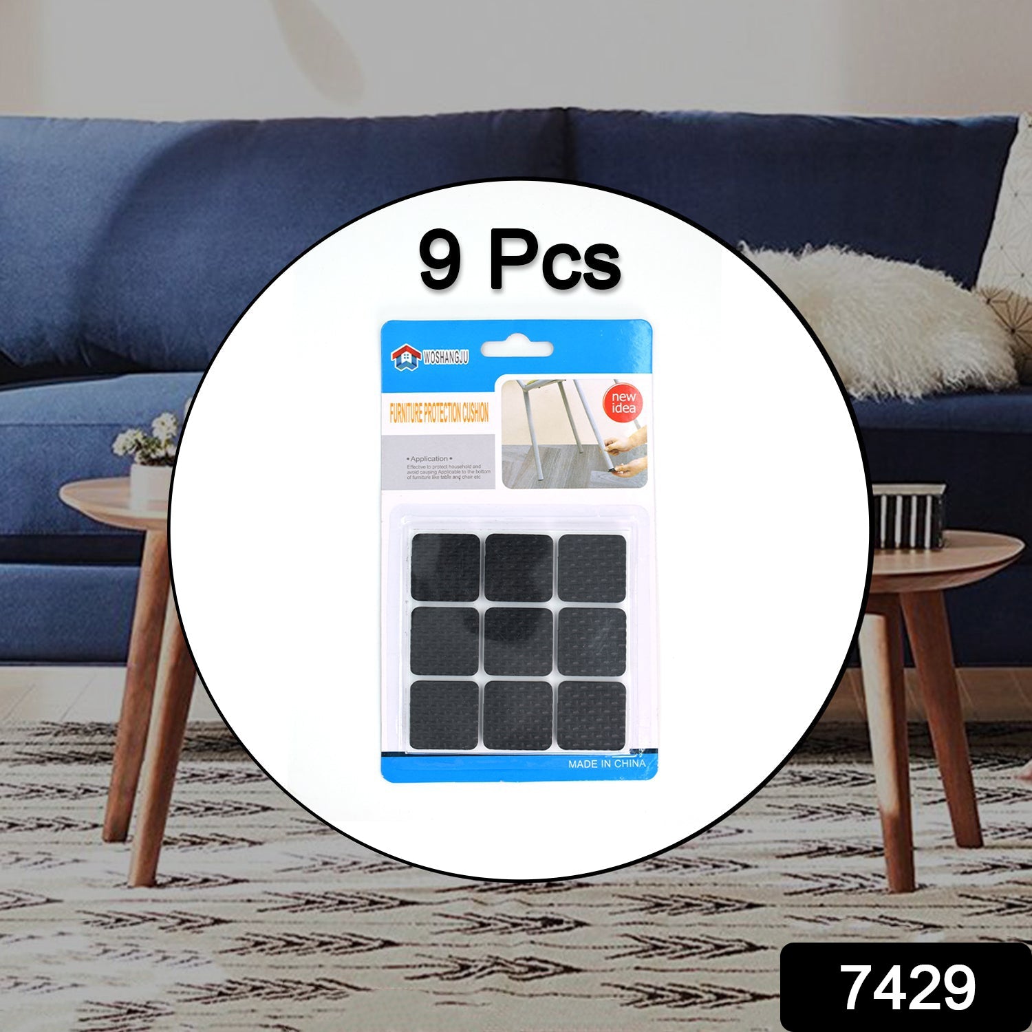 7429.jpg Furniture Protection Pad Furniture Anti Slip Floor Protection (9 Pcs Set) - Image 2