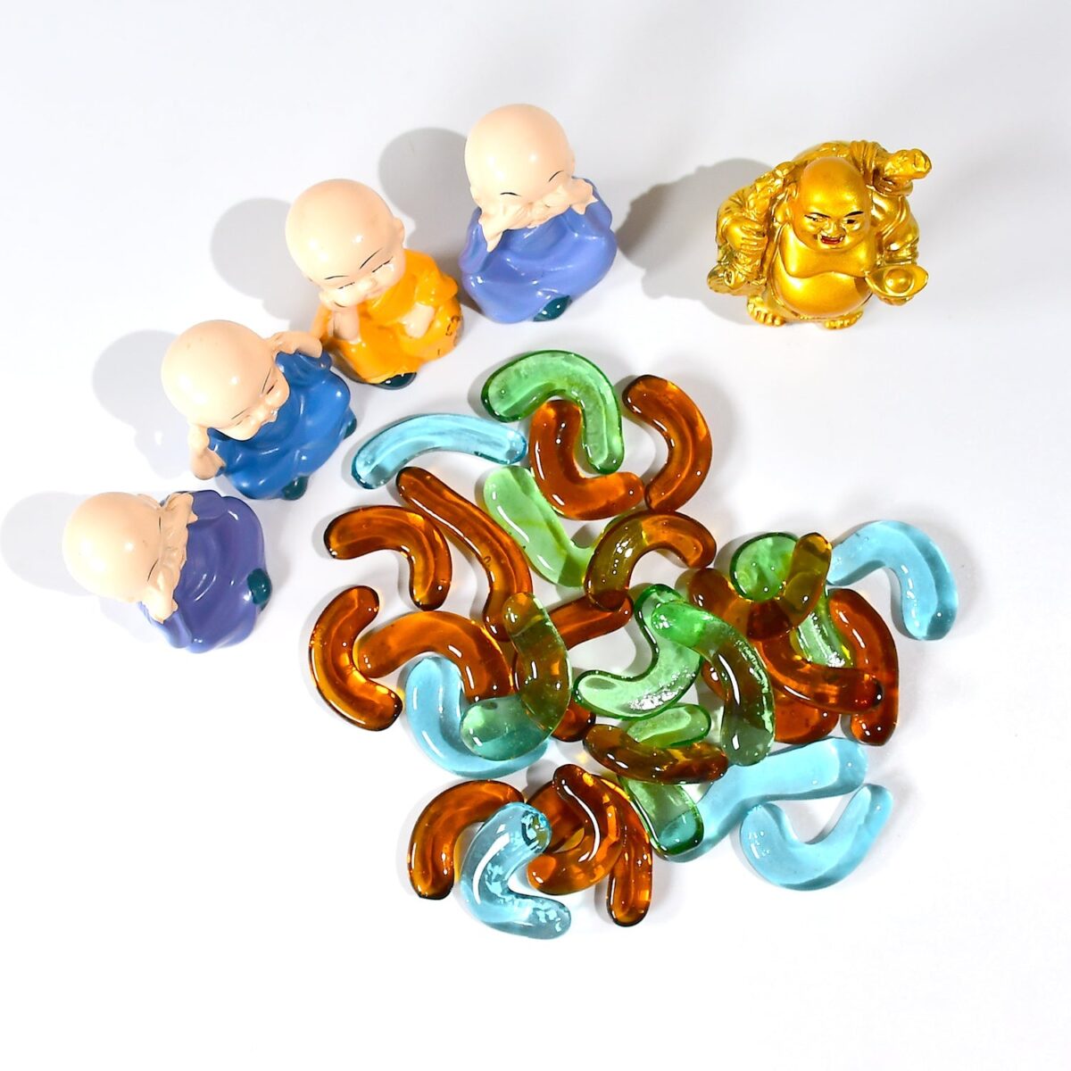 Glass Gem Stone, Flat Round Marbles Pebbles for Vase Fillers, Attractive pebbles for Aquarium Fish Tank. - Image 3