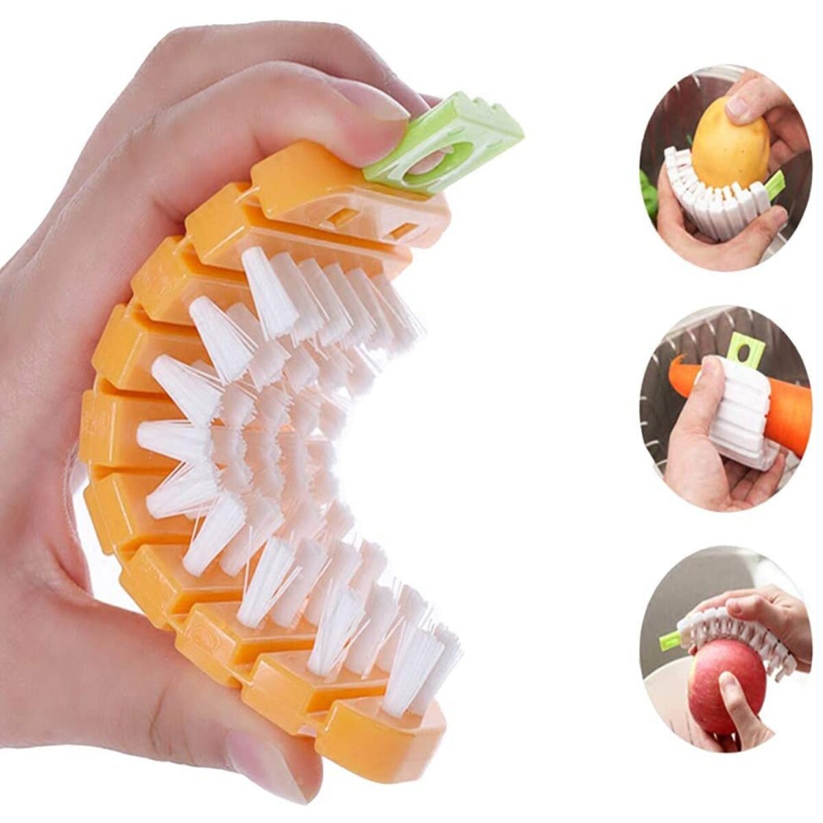 Carrot-Shaped Non-Toxic Vegetable Scrubbing Brush for Fruits & Veggies - Image 7