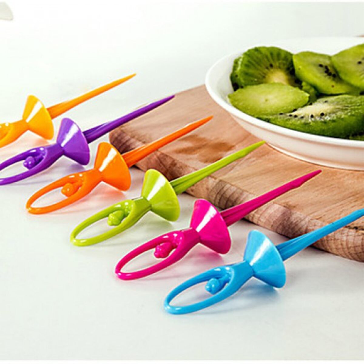 Dancing Doll Fruit Fork Cutlery Set with Stand Set of 6. - Image 1