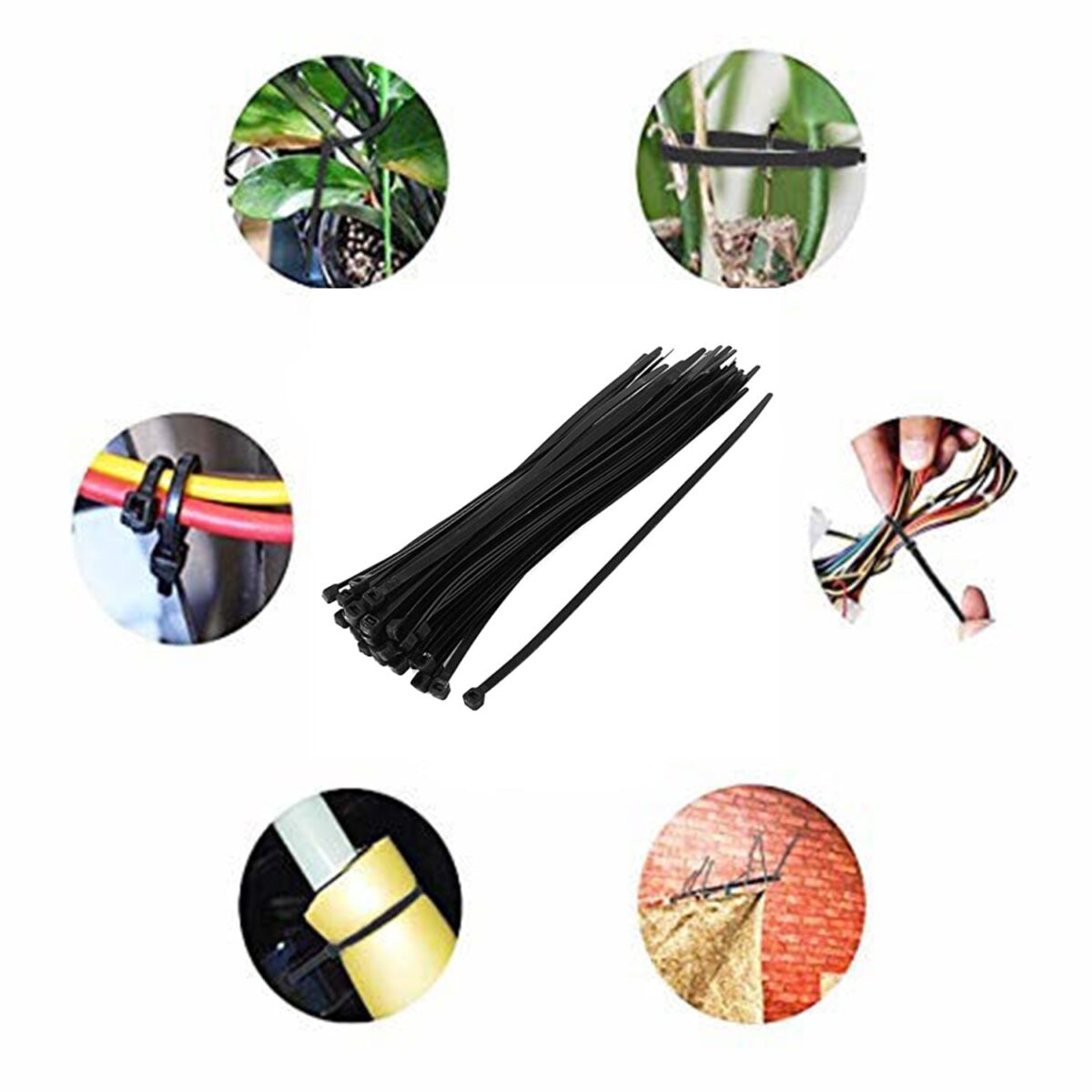 3Ãƒâ€”100 MM Nylon Self Locking Cable Ties, Heavy Duty Strong Zip Wire Tie. Pack of 100pc - Black - Image 4