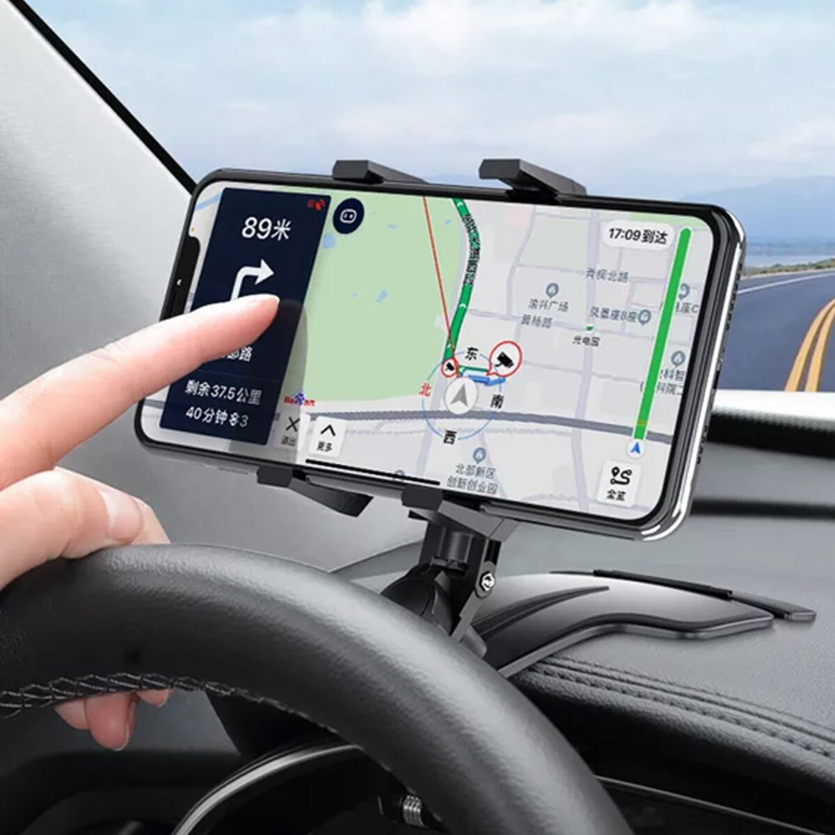 Car Mobile Phone Holder Mount Stand with 360 Degree. Stable One Hand Operational Compatible with Car Dashboard. - Image 1